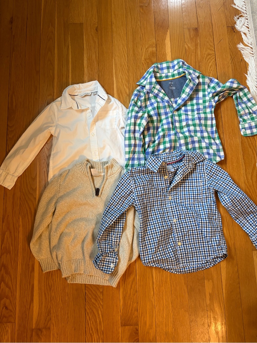 Bundle set of Toddler fall and winter 3 button down shirt and 1 sweater